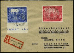 LEVERKUSEN-/ C/ I.G. WERK 1947 (23.9.) 1K-Steg Mit UB "c", = Hauspostamt Bayer-Werk 2x Auf Leipz. Messe-Satz... - Other & Unclassified