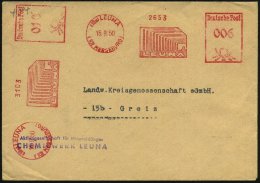 (19a) LEUNA/ (KR MERSEBURG)/ LEUNA 1950 (15.9.) AFS 006 Pf. + 010 Pf. = Altes Logo Aus Der NS-Zeit: 13 Rauchende... - Other & Unclassified