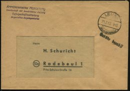 LEUNA/ (KR.MERSEBURG)/ A 1945 (23.7.) 1K-Steg + Schw. 1L: Gebühr Bezahlt + Viol. Abs.-4L: AMMONIAKWERK... - Other & Unclassified