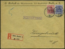 HALLE (SAALE) 2/ S 1907 (4.1.) 1K-Gitter Auf Germania 10 Pf. U. 20 Pf. + Gez. RZ: Halle (Saale) 2 , Vordr.-Bf.: A.... - Other & Unclassified