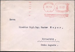 FRECHEN/ ***/ I.G.Farbenindustrie AG/ Abt.Braunkohlewerke Frechen.. 1933 (21.7.) Seltener AFS "Komusina" (wie Immer... - Other & Unclassified