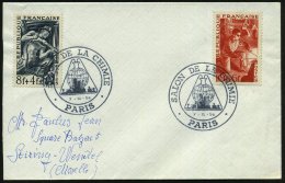 FRANKREICH 1954 (7.12.) SSt: PARIS/SALON DE LA CHIMIE = Glaskolben, Chemiewerk (vor Globus) 2x Klar A. Inl.-Bf. - Other & Unclassified