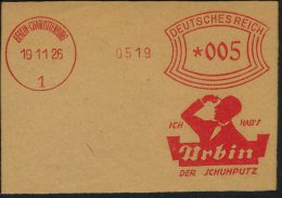 BERLIN-CHARLOTTENBURG/ 1/ ..Urbin/ DER SCHUPUTZ 1926 (19.11.) AFS, Reichspost-Archivmuster "Bogenrechteck" Mit  V O... - Other & Unclassified