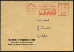 (22b) MAINZ 1/ Fleischerei-/ Berufsgenossenschaft/ Achtgeben-länger Leben! 1958 (16.1.) Dekorat. AFS =... - Other & Unclassified