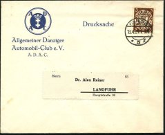 DANZIG 1929 (13.4.) Vordr.-Bf.: ADAC Allgem. Danziger Automobil-Club E.V. (Danzig-Wappen) EF 3 Pf. Freimarke,... - Other & Unclassified