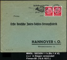 SIEGEN 1/ B/ Im Kraftwagen Durch Das/ Sieger Land 1937 (15.9.) MWSt = Omnibus (u. Posthorn) Klar Gest. Firmen-Bf.... - Other & Unclassified