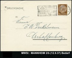 MANNHEIM 2/ B/ DEIN WOCHENEND/ MIT POSTAUTO/ IM ODENWALD 1937 (12.9.) MWSt = Omnibus (vor Haus) Klar Auf... - Other & Unclassified