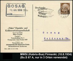 DRESDEN-ALTSTADT/ *19 II/ Jm Postkraftwagen In/ Die Sächs.Schweiz 1934 (Aug.) MWSt = Kabrio-Omnibus Klar Auf... - Other & Unclassified