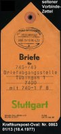 NÜRNBERG-COBURG/ ÜBERLANDPOST/ 0863 01/ 13/ A 1977 (18.4.) Oval-St. Klar Auf Vorbindezettel "Stuttgart"... - Other & Unclassified