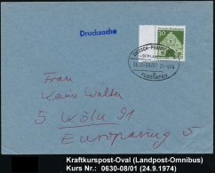 GIESSEN-FRANKFURT/ M./ ÜBERLANDPOST/ 0630-08/ 01/ B/ FLUGHAFEN 1974 (24.9.) Oval-St. Klar Auf Inl.-Bf. - Other & Unclassified