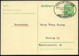 BERLIN-LEIPZIG/ VERSUCHSFAHRT 1/ KRAFTKURSPOST 1936 (6.7.) Oval-St Type I Klar Auf Inl.-Kt. + Kopie Mercedes... - Sonstige & Ohne Zuordnung