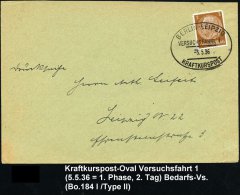 BERLIN-LEIPZIG/ VERSUCHSFAHRT 1/ KRAFTKURSPOST 1936 (5.5.) Seltener Oval-St Von Der Eröffnungsfahrt! ,... - Other & Unclassified