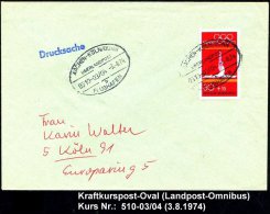 AACHEN-KÖLN/ BONN/ ÜBERLANDPOST/ 0510-03/ 04/ B/ FLUGHAFEN 1974 (3.8.) Oval 2x Auf Inl.-Bf. (Mi.721) - Other & Unclassified