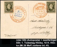 SLOWAKEI 1939 (4.5.) Blau-orange SSt.: RUZOMBEROK 1/PRVE ZNAMKY VODCU/ANDREJA HLINKU = 1. Todestag Hlinka + Rorange... - Other & Unclassified