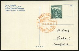 BÖHMEN & MÄHREN 1940 (31.3.) Orange SSt: PRAG - PRAHA/1c/FAHRBARES/POSTAMT/-AUTOPOSTA... - Other & Unclassified