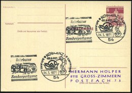 54 KOBLENZ/ 3x11 Jahre/ "GELB-ROT"/ NARRENZUNFT/ Fahrbares/ Sonderpostamt 1971 (24.1.) FaWSt = Mobil-Postamt,... - Other & Unclassified