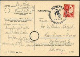 MÜNCHEN/ DEUTSCHE VERKEHRS-AUSSTELLUNG 1953 (17.8.) SSt = Mann Auf Ein-Rad Auf Passender EF 20 Pf. D.V.A.... - Other & Unclassified
