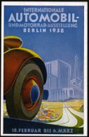 BERLIN-CHARLOTTENBG.9/ A/ Jnt.Automobil-u.Motorrad-Ausstellung 1938 (1.3.) SSt = Autoreifen, Autobahn, Funkturm ,... - Other & Unclassified