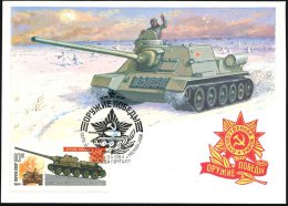 UdSSR 1984 (25.1.) Sowjet. Panzer-Fahrzeuge II. Weltkrieg, Kompl. Satz + ET-SSt (T 34) , 5 ET-Maximumkarten! ... - Other & Unclassified