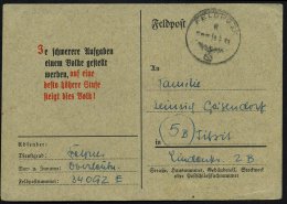 DEUTSCHES REICH 1944 (14.6.) 1K: FELDPOST/e/--- + Hs. Feldpost-Nr. 34092 = Panzer-Aufklärungs-Abt. 24 ,... - Other & Unclassified