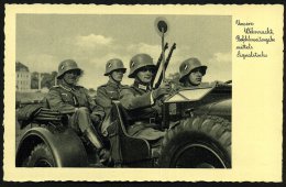 DEUTSCHES REICH 1935 (ca.) S/w.-Foto-Ak.: Befehlsweitergabe Mittels Signalstab = Einheits-Kübelwagen (Fotograf... - Other & Unclassified