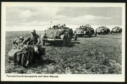 DEUTSCHES REICH 1935 (ca.) S/w.-Foto-Ak.: Panzerabwehrkompanie Auf Dem Marsch Mit Krad U. 4 Krupp-Protzen... - Other & Unclassified