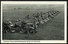 DEUTSCHES REICH 1935 (ca.) S/w.-Foto-Ak.: Zug Einer Panzerabwehrkompanie Mit Einheits-PKW, Kräder,... - Other & Unclassified