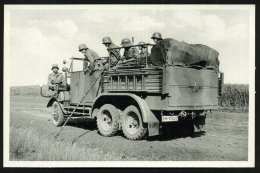 DEUTSCHES REICH 1934 (ca.) S/w.-Foto-Ak.: "Unsere Wehrmacht" LKW Einer Nachrichten-Abt. (Auslegen Von Fernkabel)... - Other & Unclassified