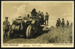 DEUTSCHES REICH 1930 (ca.) S/w.-Foto-Ak.: "Motorisierte Artillerie.." = Gepanzerte Selbstfahrlafette , Ungebr.... - Other & Unclassified