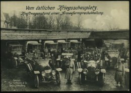 DEUTSCHES REICH 1916 (ca.) Große S/w.-Foto-Ak.: Kraftwagenstand Einer Armeefernsprechabteilung Mit... - Other & Unclassified