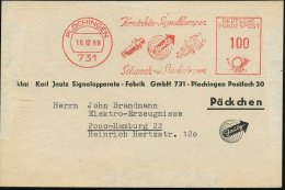 731 PLOCHINGEN/ Kontakte-Signallampen/ Jautz/ Schwach-u.Starkstrom 1969 (10.12.) AFS 100 Pf. (Firmen-Logo, 1... - Other & Unclassified