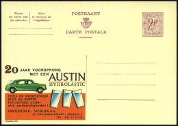 BELGIEN 1959 2 F. Reklame-P Wappenlöwe (Publibel) Weinrot: 20 JAAR VOORSPRONG..AUSTIN/HYDROLASTIC.. = Austin... - Other & Unclassified