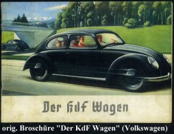 DEUTSCHES REICH 1938 Farbiger Prospekt: Der KdF Wagen (Querformat A 4) 8 Seiten + 1 Seite Seidenpapier (gefaltet,... - Other & Unclassified