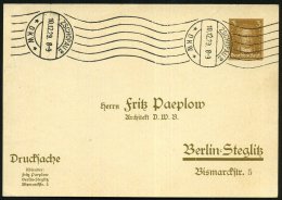 ZSCHOPAU 2/ * D K W * 1929 (10.12.) Seltener RoWellenSt. = Hauspostamt DKW-Fabrik Auf PP 3 Pf. Goethe (F. Paeplow,... - Other & Unclassified