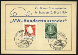(14a) STUTTGART Killesberg/ VW../ SOMMERTREFFEN/ DER VW-HUNDERTTAUSENDER 1954 (11.7.) Gesuchter SSt =... - Other & Unclassified