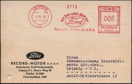LEIPZIG/ C 1/ Wer Ford Wählt,fährt Gut/ ..Record-Motor-GmbH 1939 (7.6.) AFS = Ford-Logo (= US.-Firma)... - Other & Unclassified