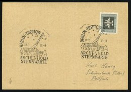 BERLIN-TREPTOW/ ARCHENHOLD/ STERNWARTE 1963 (18.2.) HWSt = Archenhold-Sternwarte Mit Riesen-Fernrohr , Klar Gest.... - Other & Unclassified