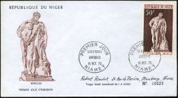 NIGER 1973 (15.10.) 50 F. Skulptur Des Herkules, EF + ET-SSt. (NIAMEY) Ausl.-FDC-SU  (Mi.405 EF) - Other & Unclassified