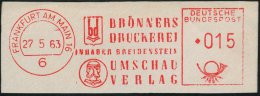 6 FRANKFURT AM MAIN 16/ ..UMSCHAU/ VERLAG 1963 (27.5.) AFS = Janus-Kopf , Klar Gest. Inl.-Bf. (Dü.E-23DO) - Other & Unclassified