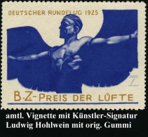 Berlin 1925 Amtl. Color-Vignette: DEUTSCHER RUNDFLUG "B.Z.-PREIS DER LÜFTE" = Ikarus , Sign. Ludwig Hohlwein,... - Other & Unclassified