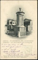 GRIECHENLAND 1902 (4.11.) 10 L. Hermes, Rot + 10 L. Blinddruck-BiP: ATHENES - LE MONUMENT DE LYSICRATE ,... - Sonstige & Ohne Zuordnung