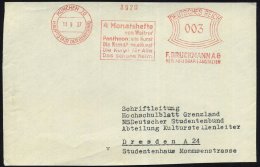 MÜNCHEN 20/ HDB/ 4 Monatshefte/ V.Weltruf/ Pantheon: Alte Kunst../ F.BRUCKMANN AG 1937 (13.9.) AFS Klar A.... - Other & Unclassified