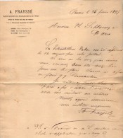 VP3580 - Tabac - Lettre De Mr  A. FRAYSSE Agent Spécial Des Manufactures De L'Etat Pour Mr SCHLOESING à PARIS - Documents