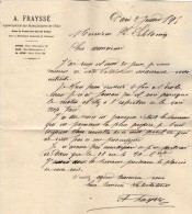 VP3582 - Tabac - Lettre De Mr  A. FRAYSSE Agent Spécial Des Manufactures De L'Etat Pour Mr SCHLOESING à PARIS - Documentos