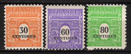 FRANCIA - 1945 Scott# 523A+523D+523E * - 1944-45 Arco Di Trionfo