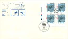 1987  Winter Olympic Games  Speed Skating  Sc 1130  Inscription Block Of 4 - 1981-1990