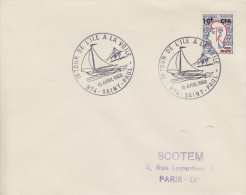 Enveloppe  REUNION   1er  TOUR  De  L' ILE  à  La  VOILE   1968 - Vela