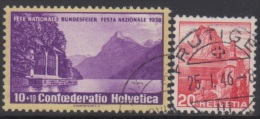 SUISSE 1938 2 TP Fête Nationale Y&T N° 311  Et Eglise De Castagnola Et Lac De Lugano Y&T N° 312 Oblitéré - Used Stamps