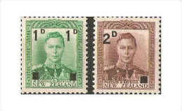 NEW ZEALAND 1941 SURCHARGE SET SG 628/629  LIGHTLY MOUNTED MINT Cat £3.50 - Ungebraucht