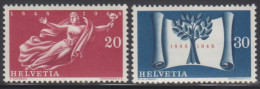 SUISSE 1948 2 TP Centenaire De L’État Confédéral Actuel Y&T N° 455 à 456 Neuf ** - Unused Stamps